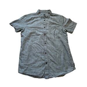 PRANA short sleeve, button down, shirt, size Medium, Slim Fit, Washed Blue/Gray